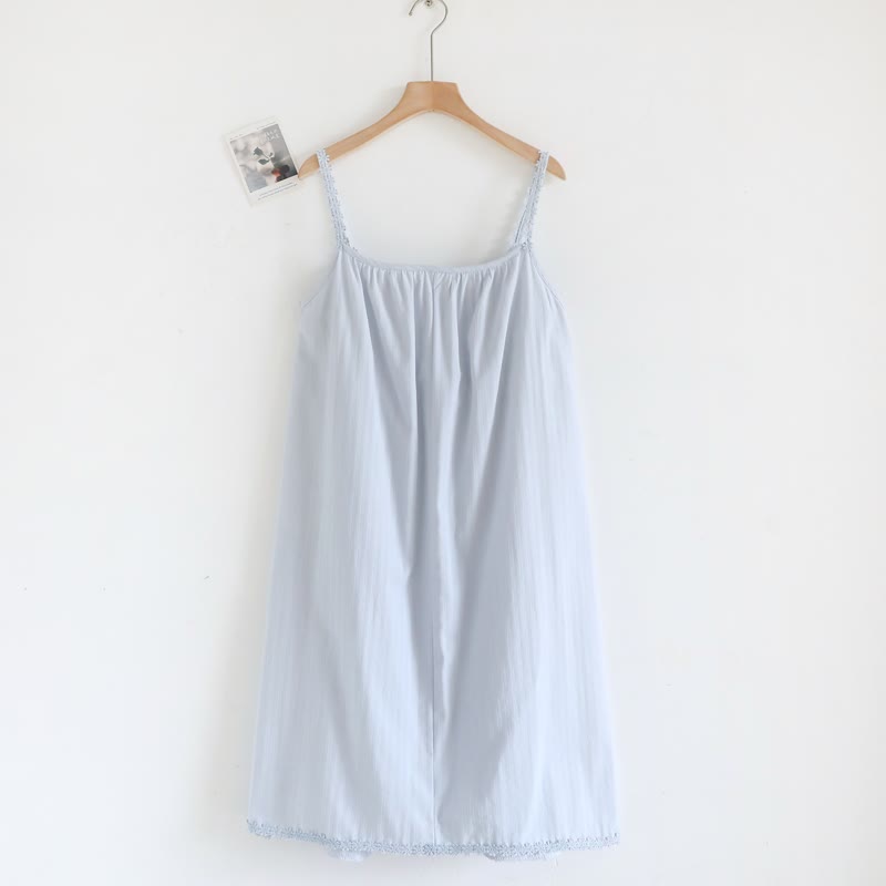 Ownkoti Cotton Jacquard Camisole Nightgown with Floral Detail - image 4