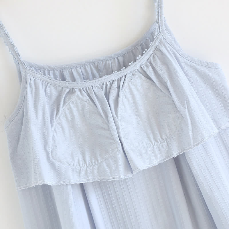 Ownkoti Cotton Jacquard Camisole Nightgown with Floral Detail - image 9