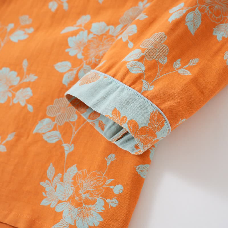 Ownkoti Vintage Asian Inspired Floral Cotton Pajamas - image 3