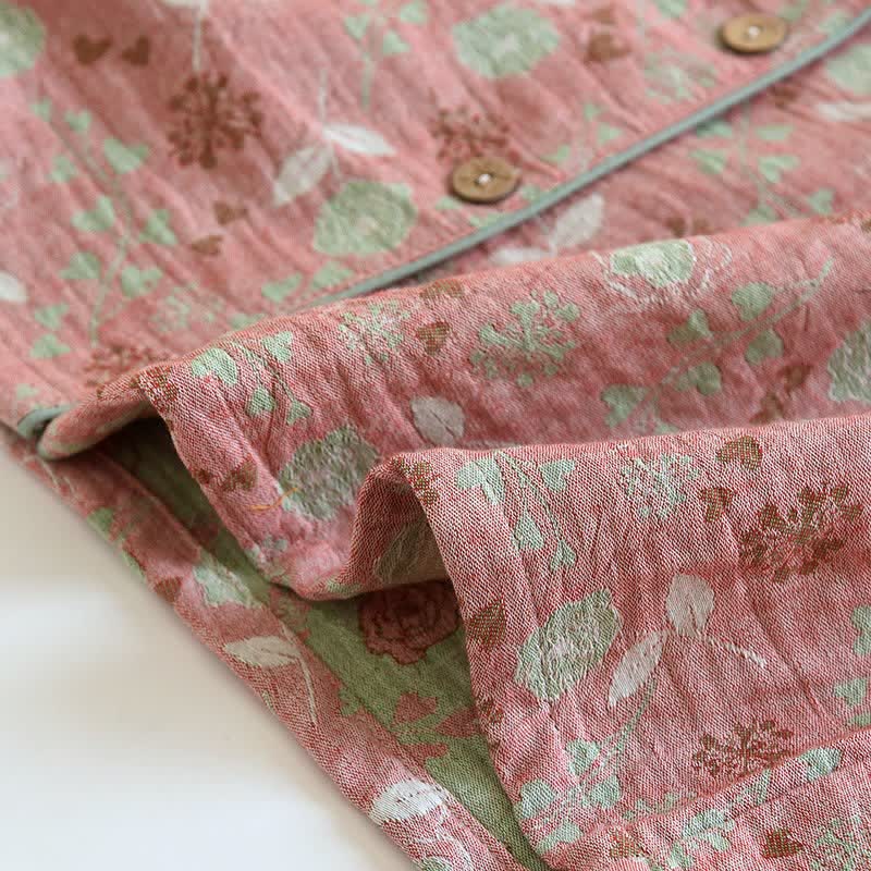 Ownkoti Vintage-Inspired Rose Jacquard Cotton Pajama Set - image 12