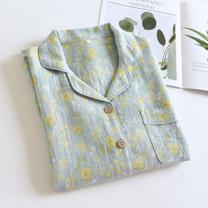 Ownkoti Vintage-Inspired Rose Jacquard Cotton Pajama Set - image 19