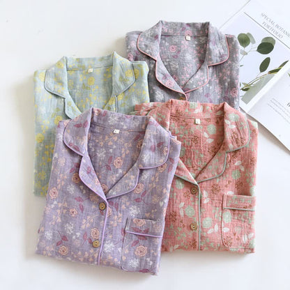 Ownkoti Vintage-Inspired Rose Jacquard Cotton Pajama Set - image 1