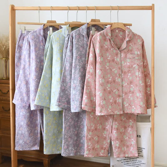 Ownkoti Vintage-Inspired Rose Jacquard Cotton Pajama Set - image 0