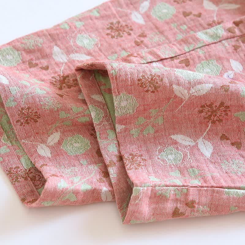 Ownkoti Vintage-Inspired Rose Jacquard Cotton Pajama Set - image 15