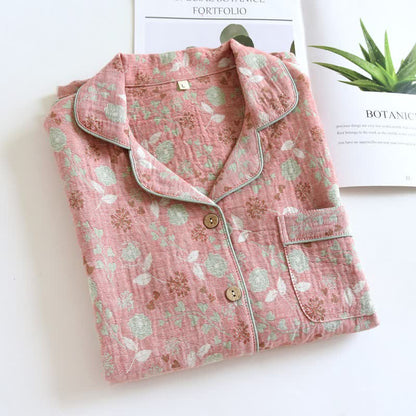 Ownkoti Vintage-Inspired Rose Jacquard Cotton Pajama Set - image 5