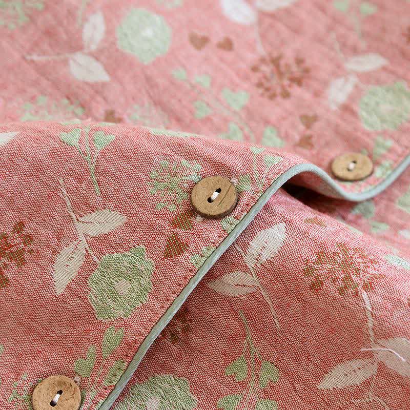 Ownkoti Vintage-Inspired Rose Jacquard Cotton Pajama Set - image 8