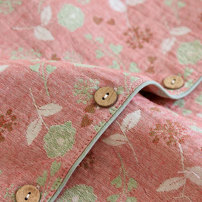 Ownkoti Vintage-Inspired Rose Jacquard Cotton Pajama Set - image 8