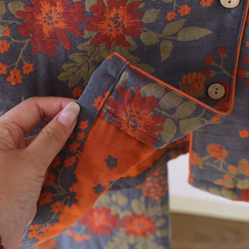 Ownkoti Vintage-Inspired Floral Cotton Gauze Pajamas - image 9