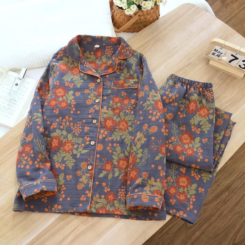 Ownkoti Vintage-Inspired Floral Cotton Gauze Pajamas - image 1
