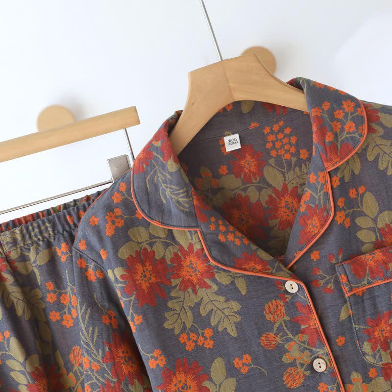 Ownkoti Vintage-Inspired Floral Cotton Gauze Pajamas - image 3