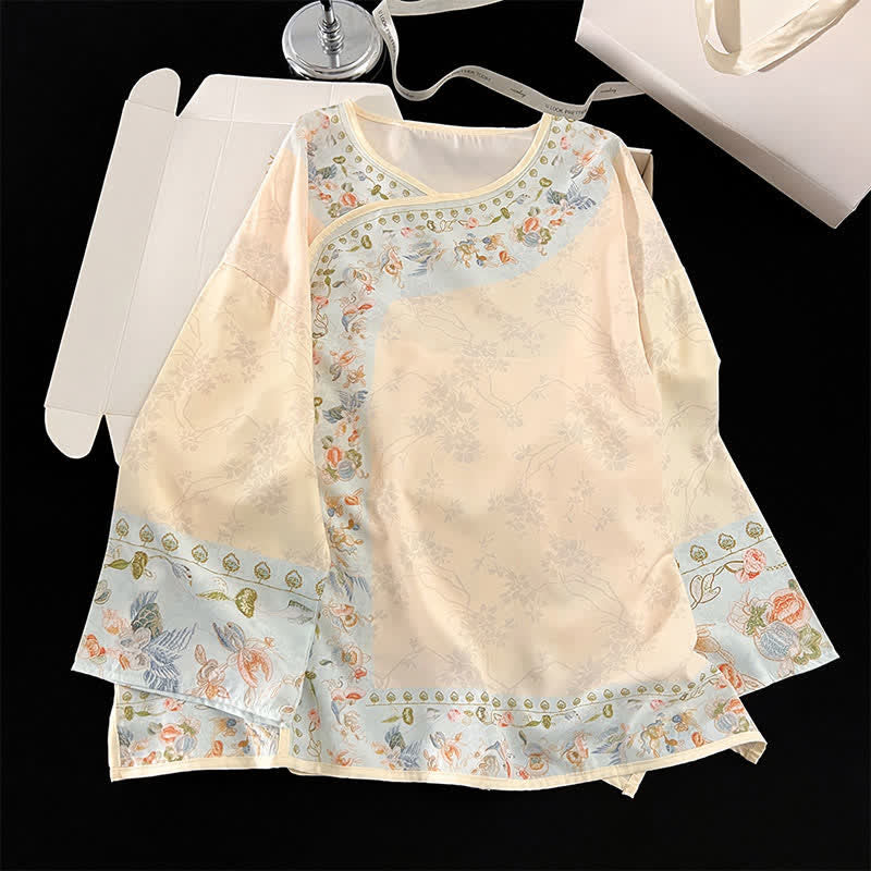 Ownkoti Vintage Hanfu-Inspired Floral Pajama Set - image 5