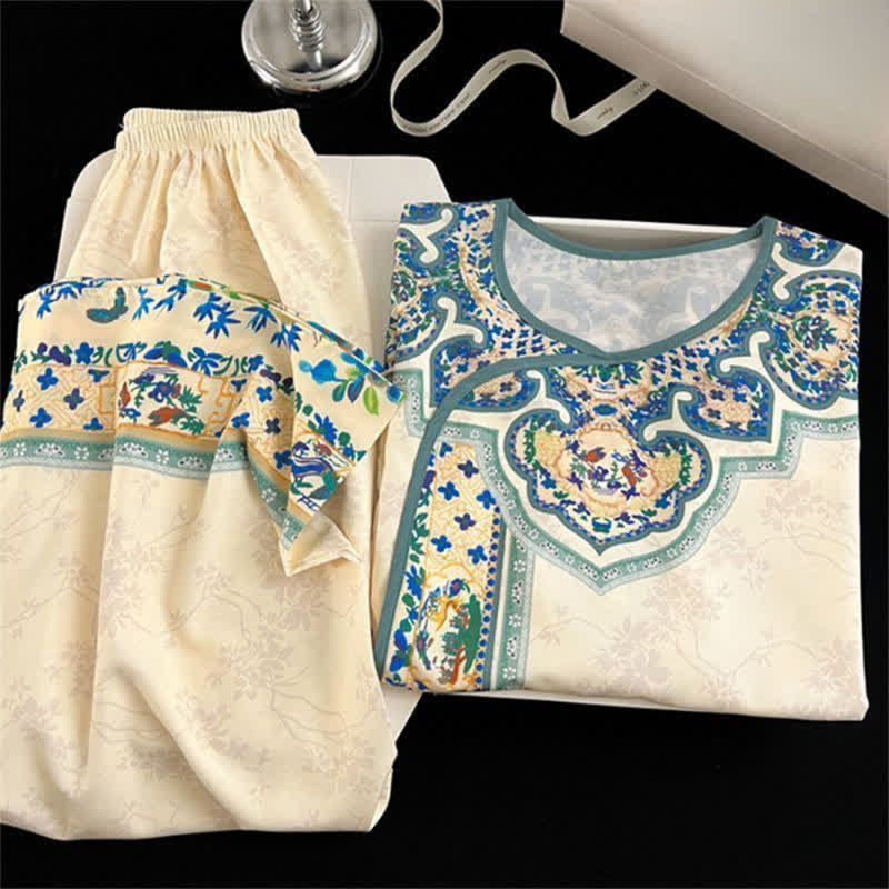 Ownkoti Vintage Style Hanfu-Inspired Pajama Set - image 2
