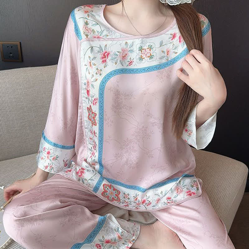 Ownkoti Retro Hanfu-Inspired Floral Pajama Set - image 8