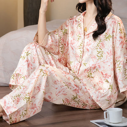 Ownkoti Rustic Pink Floral & Leaf Pajama Set - image 2