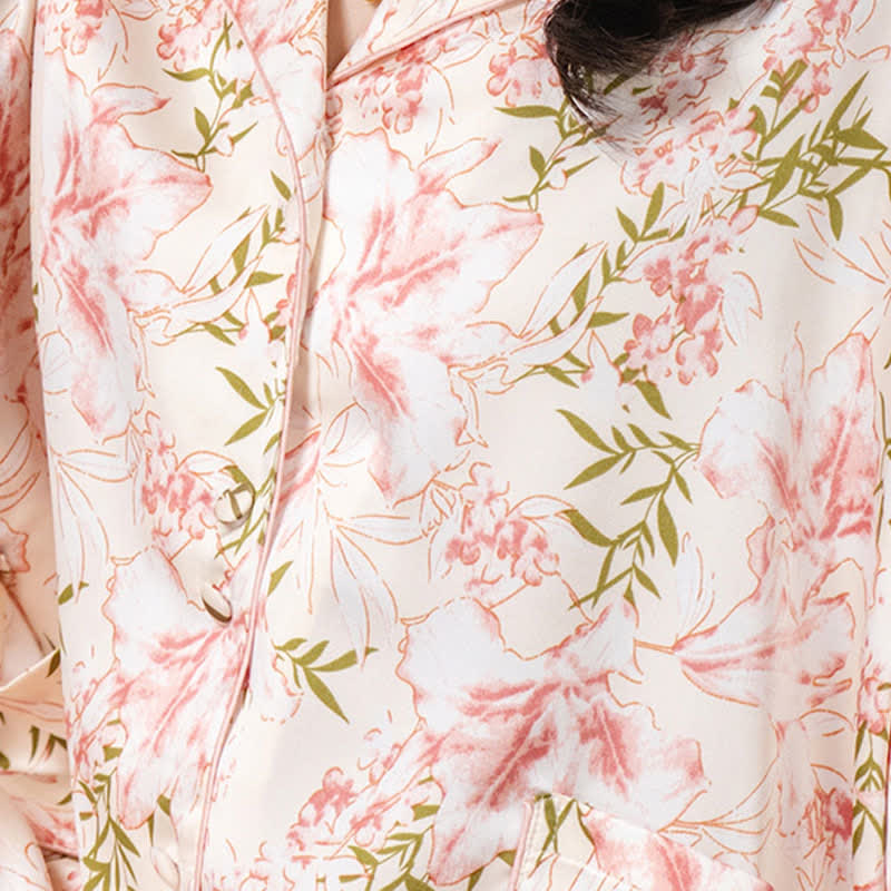 Ownkoti Rustic Pink Floral & Leaf Pajama Set - image 8