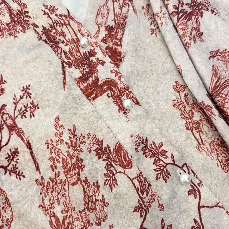 Ownkoti Vintage-Inspired Botanical Print Pajama Set - image 11