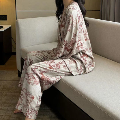 Ownkoti Vintage-Inspired Botanical Print Pajama Set - image 6