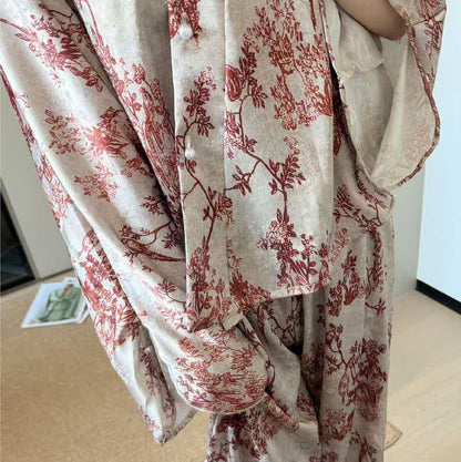 Ownkoti Vintage-Inspired Botanical Print Pajama Set - image 8