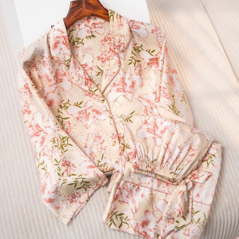 Ownkoti Rustic Pink Floral & Leaf Pajama Set - image 4