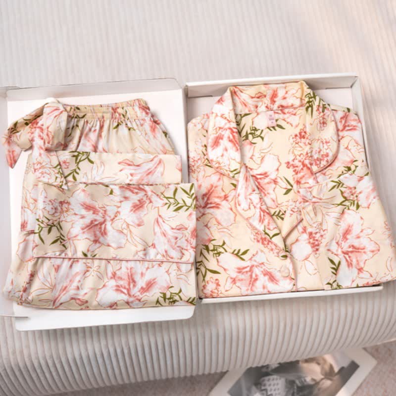 Ownkoti Rustic Pink Floral & Leaf Pajama Set - image 5
