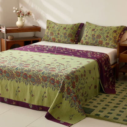 Ownkoti Luxurious Floral Cotton Double Gauze Bedspread - image 1