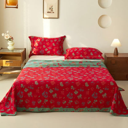 Ownkoti Oriental Horse Cotton Double Gauze Bedspread - Bedspread with 2PCS Pillowcases - King - image 0