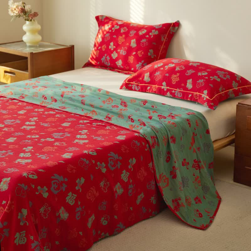 Ownkoti Oriental Horse Cotton Double Gauze Bedspread - image 1