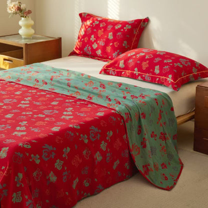 Ownkoti Oriental Horse Cotton Double Gauze Bedspread - image 1