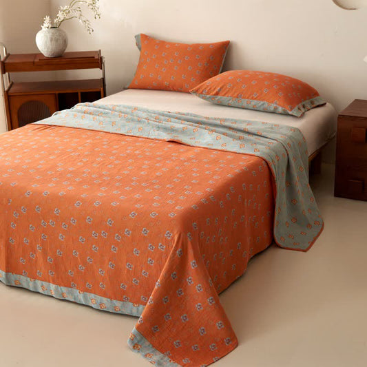 Ownkoti Country Style Floral Cotton Double Gauze Bedspread - Bedspread with 2PCS Pillowcases - King - image 0