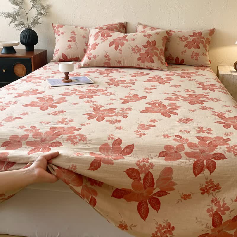 Ownkoti Floral Leaf Cotton Double Gauze Bedspread - image 3