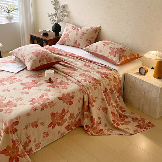 Ownkoti Floral Leaf Cotton Double Gauze Bedspread - image 0