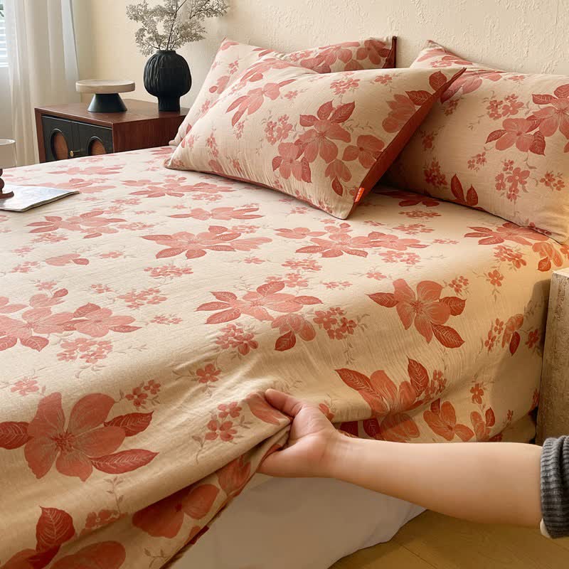 Ownkoti Floral Leaf Cotton Double Gauze Bedspread - image 4