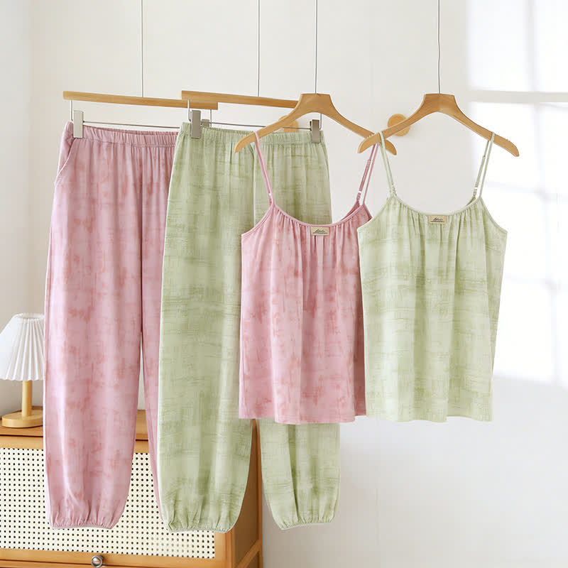 Ownkoti Artistic Watercolor-Inspired Cotton Camisole & Pants Sleepwear - image 0