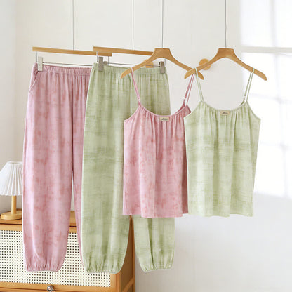 Ownkoti Artistic Watercolor-Inspired Cotton Camisole & Pants Sleepwear - image 0