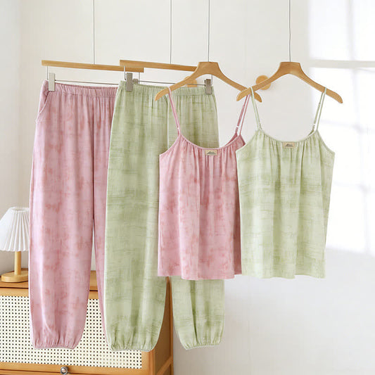 Ownkoti Artistic Watercolor-Inspired Cotton Camisole & Pants Sleepwear - image 0