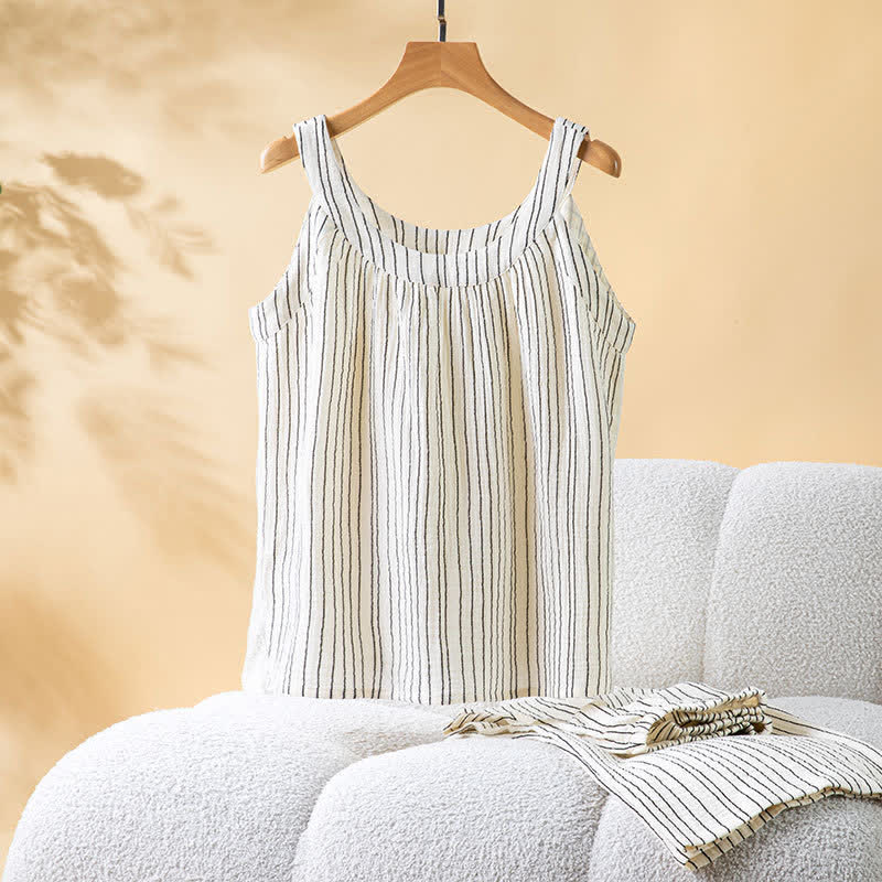 Ownkoti Minimalist Striped Cotton Sleeveless Pajama Set - image 11