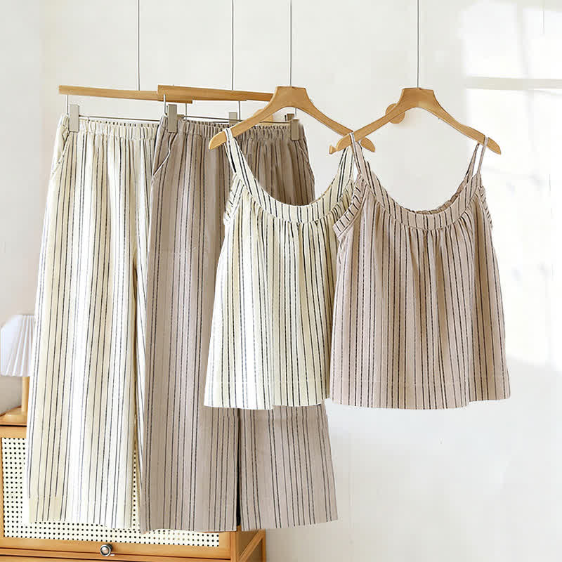 Ownkoti Minimalist Striped Cotton Sleeveless Pajama Set - image 0