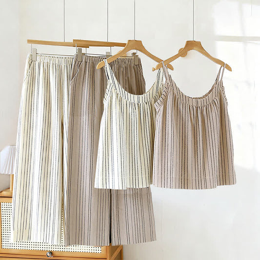 Ownkoti Minimalist Striped Cotton Sleeveless Pajama Set - image 0