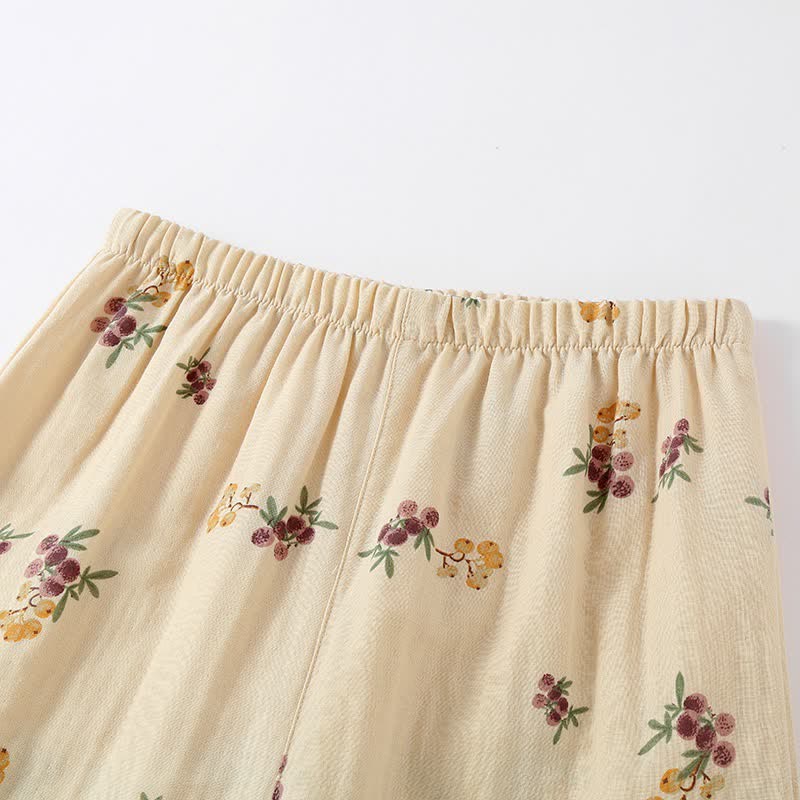 Ownkoti Loquat Print Cotton Pajama Set(3PCS) - image 6