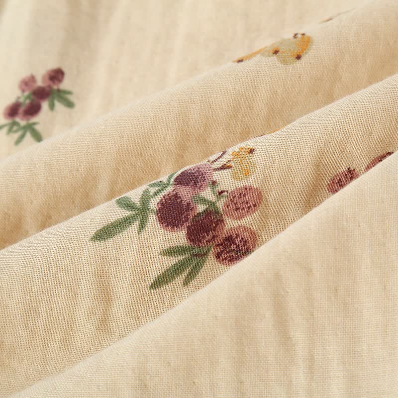 Ownkoti Loquat Print Cotton Pajama Set(3PCS) - image 9