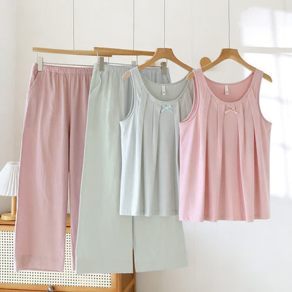 Ownkoti Solid Color Cotton Tank & Pants Sleepwear - image 0