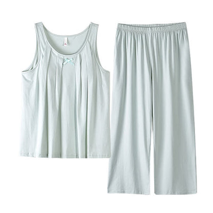 Ownkoti Solid Color Cotton Tank & Pants Sleepwear - image 14