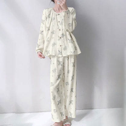 Ownkoti Leaf Double Gauze Cotton Loungewear Set - image 1