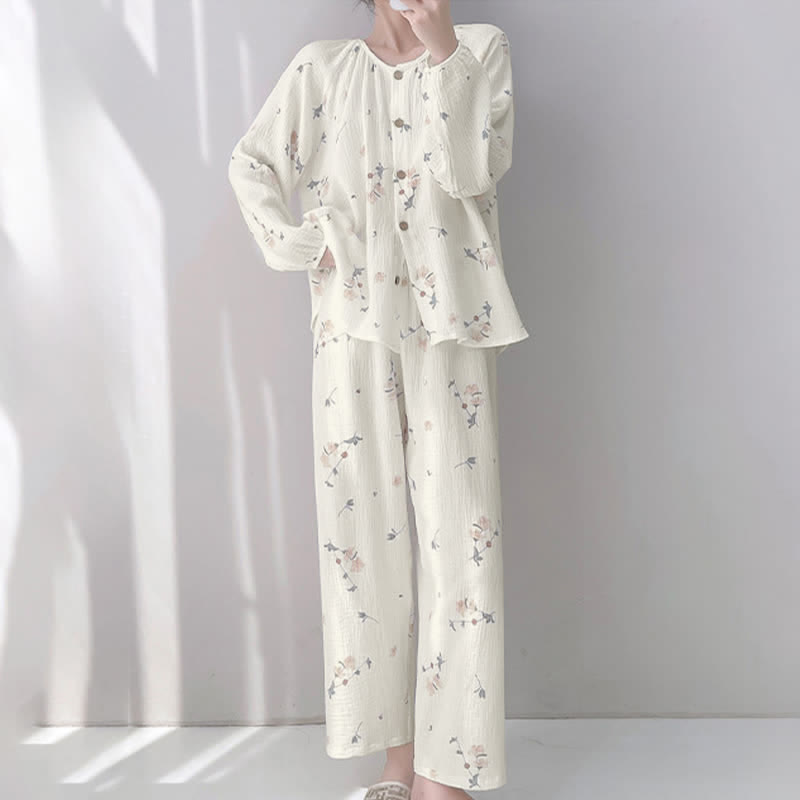 Ownkoti Rustic Floral Double Gauze Cotton Pajamas - image 1