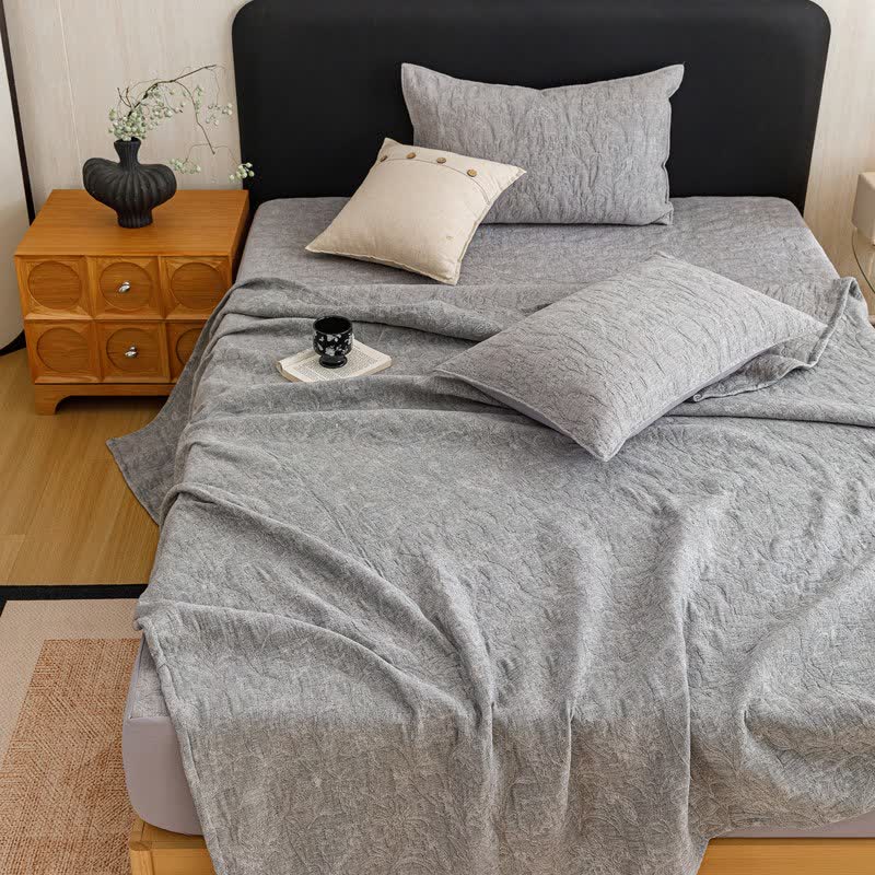 Ownkoti Floral Cotton Triple-Layer Gauze Jacquard Quilt Blanket - image 23