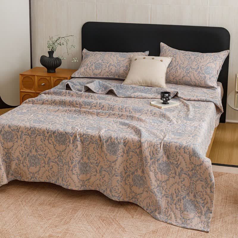 Ownkoti Vintage Cotton Triple-Layer Gauze Jacquard Quilt Blanket - image 8