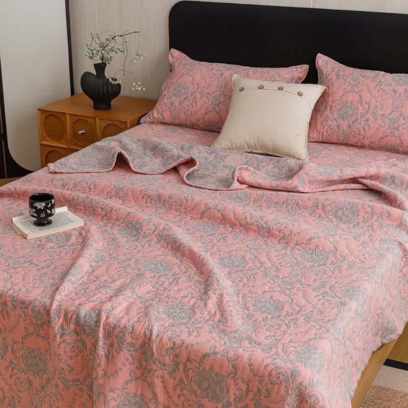 Ownkoti Vintage Cotton Triple-Layer Gauze Jacquard Quilt Blanket - image 17