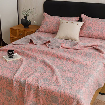 Ownkoti Vintage Cotton Triple-Layer Gauze Jacquard Quilt Blanket - image 17