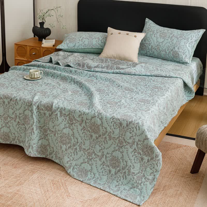 Ownkoti Vintage Cotton Triple-Layer Gauze Jacquard Quilt Blanket - image 21