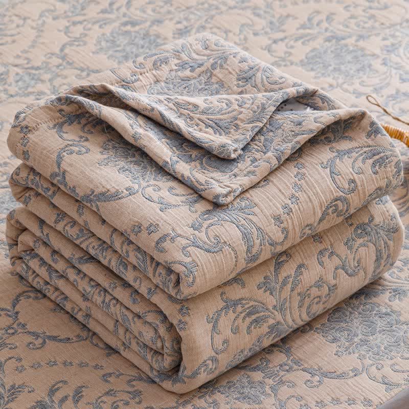 Ownkoti Vintage Cotton Triple-Layer Gauze Jacquard Quilt Blanket - image 13